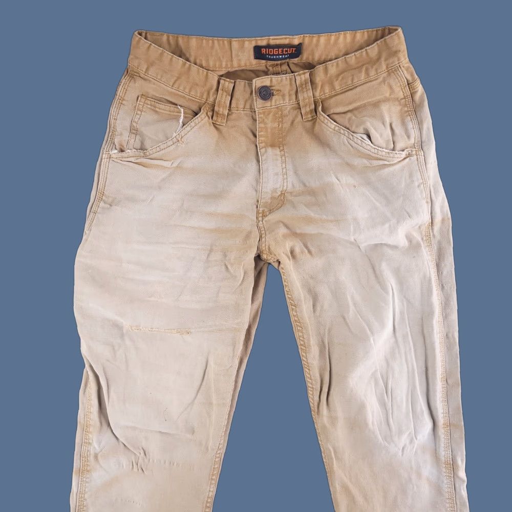 Vintage Ridgecut Toughwear Pants Mens 34x29 Slim Fit Brown Khakis Distressed Canvas Vintage No (adjust to fit rules) Size US 32 / EU 48 - 1 Thumbnail