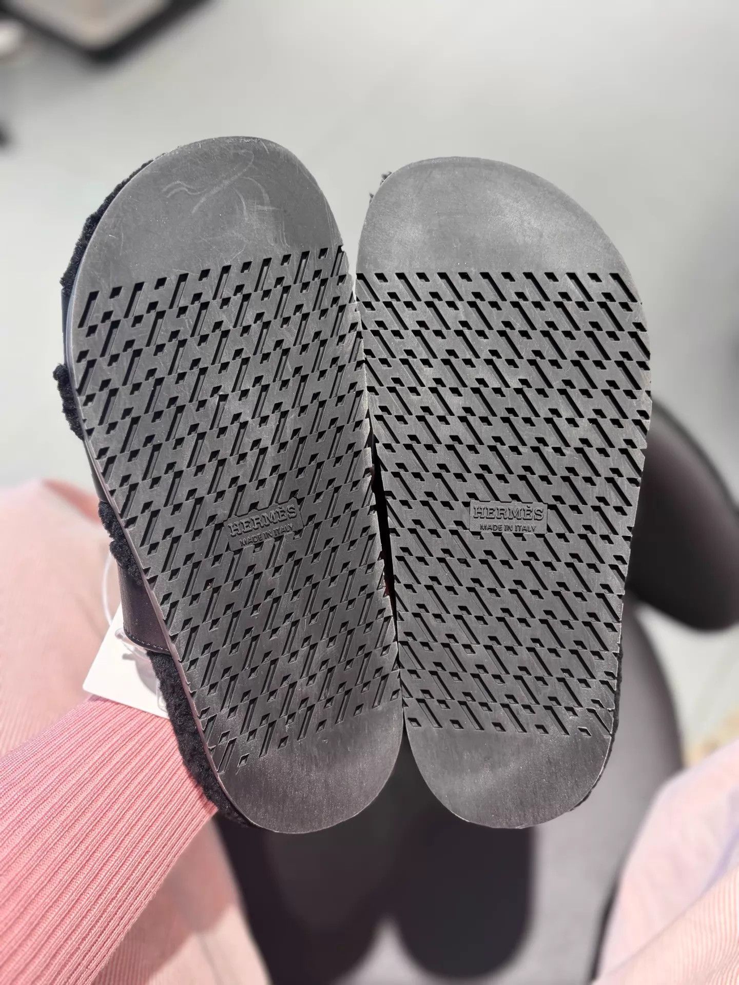 Hermes Hermes Black Lamb Slippers 37 New FW dust bag Size US 6.5 / IT 36.5 - 5 Thumbnail