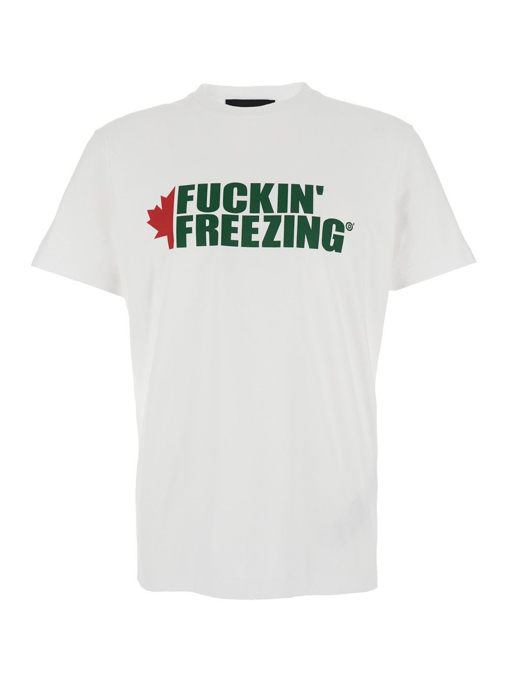 Dsquared2 White Crewneck T-Shirt with Print on the Front and Logo Lettering on the Rear in Cotton Man Size US M / EU 48-50 / 2 - 1 Thumbnail