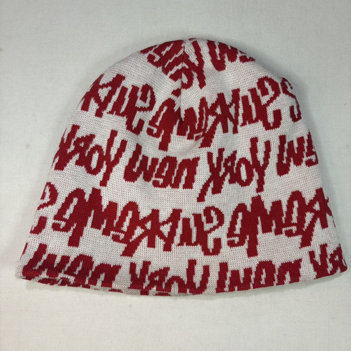 Supreme SUPREME 2001 FAT TIP BEANIE MONOGRAM LV HAT CAP WHITE RED