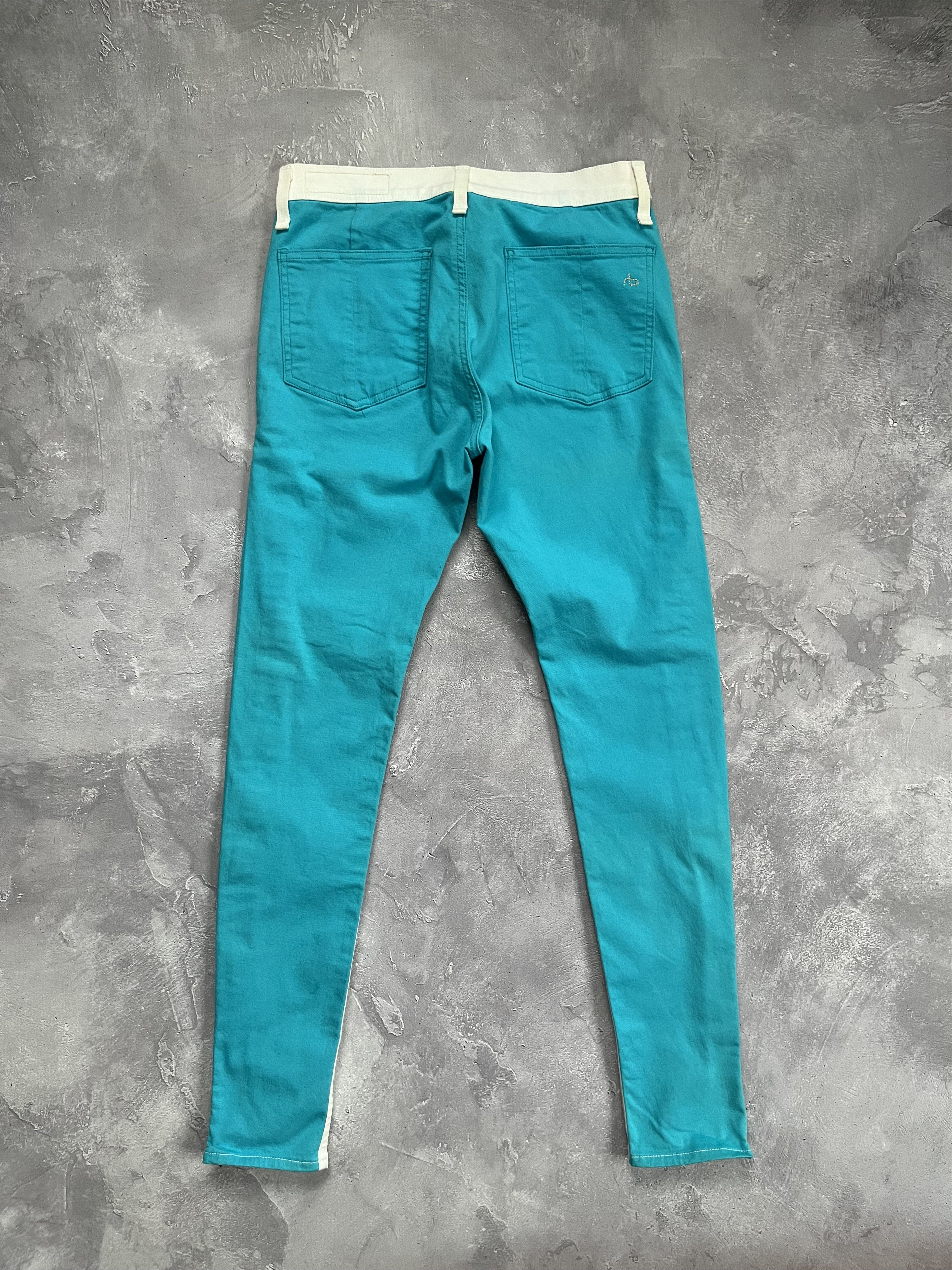 Rag & Bone Rag & Bone Skinny Jeans White Turquoise Zip Designer Pants Size 28" / US 6 / IT 42 - 2 Thumbnail