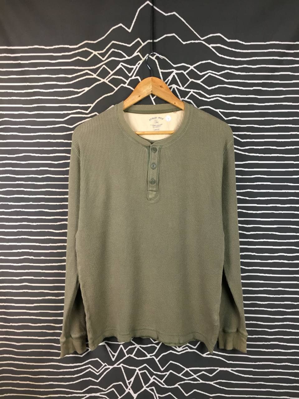 Uniqlo Uniqlo Original Wash Waffle Knit Henley Long Sleeve Tee Size US L / EU 52-54 / 3 - 2 Thumbnail
