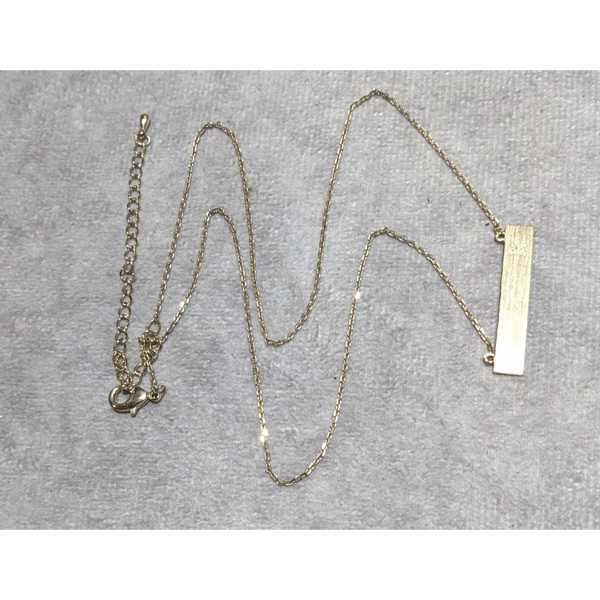 Other Gold Bar Necklace With Initial K Size ONE SIZE - 10 Thumbnail
