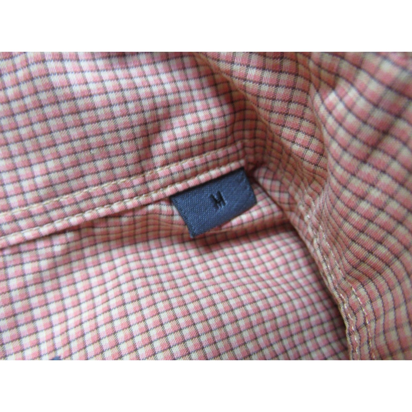 John Varvatos John Varvatos Shirt Mens M Orange Check Dress Button Long Sleeve Western Size 40R - 7 Thumbnail