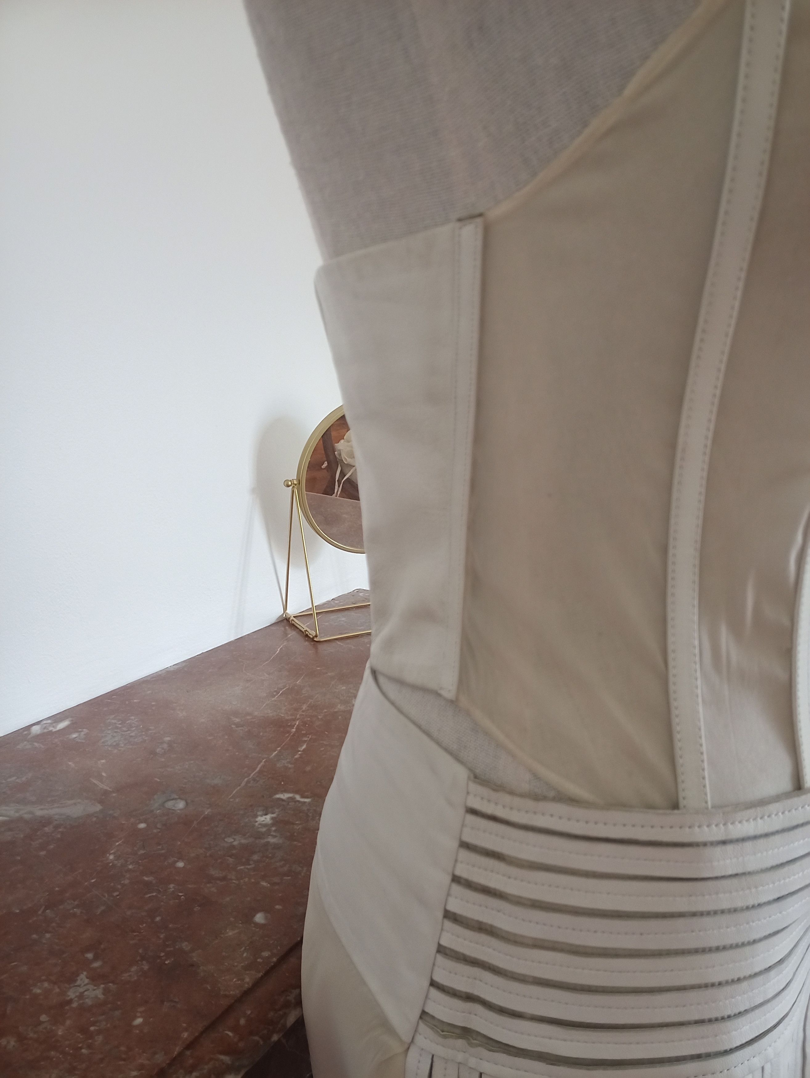 Japanese Brand × Jitrois Jean-Claude Jitrois leather and silk suit skirt bustier Size XS / US 0-2 / IT 36-38 - 5 Thumbnail