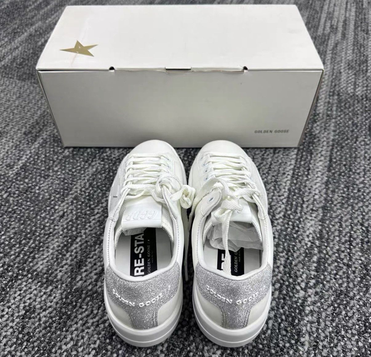Golden Goose Golden Goose Purestar Leather Low-Top Sneakers J42 Size US 5 / IT 35 - 3 Thumbnail