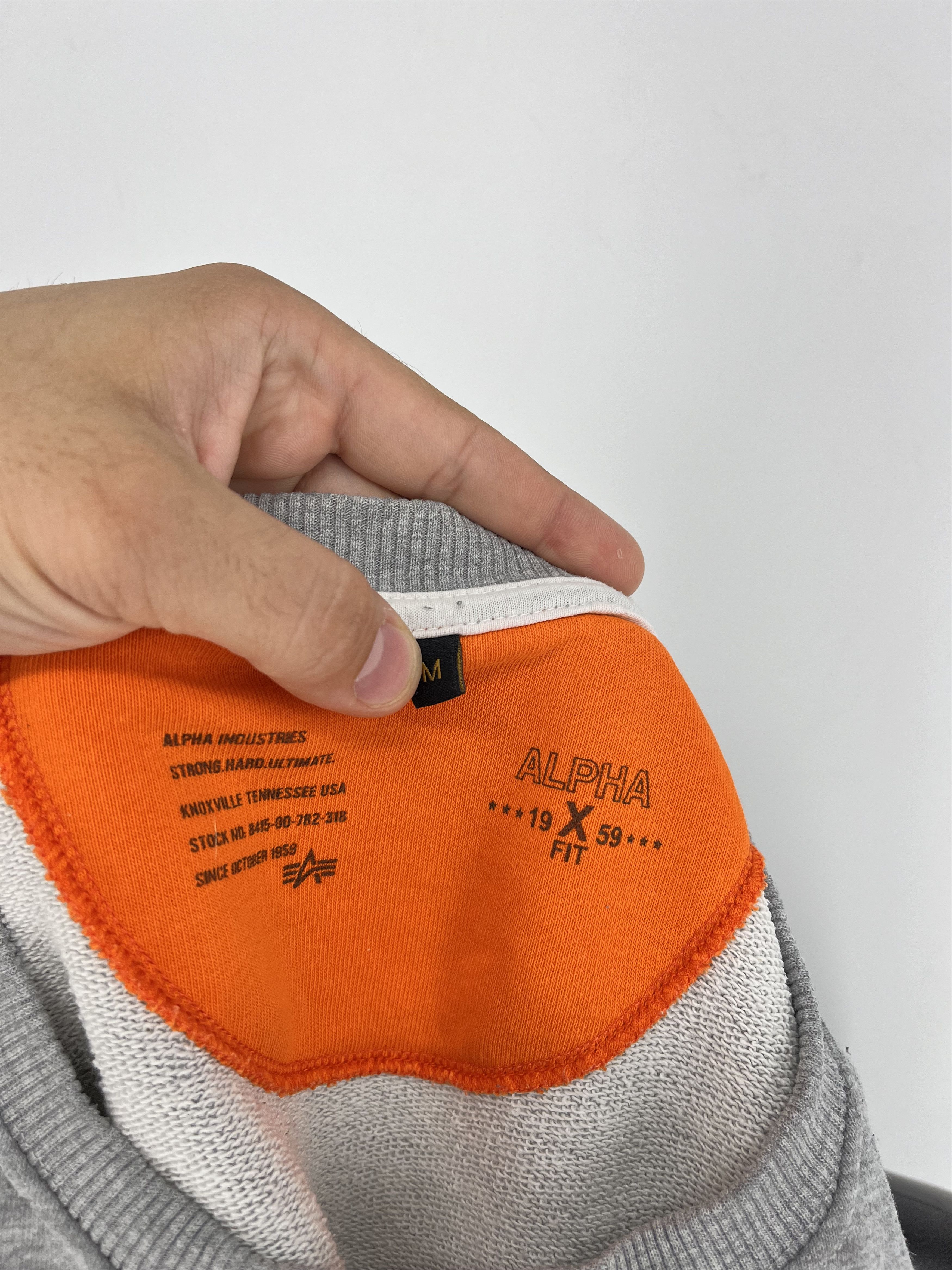 Alpha Industries × Vintage Alpha Industries Grey Sweatshirt With Tape Size M Size US M / EU 48-50 / 2 - 11 Thumbnail