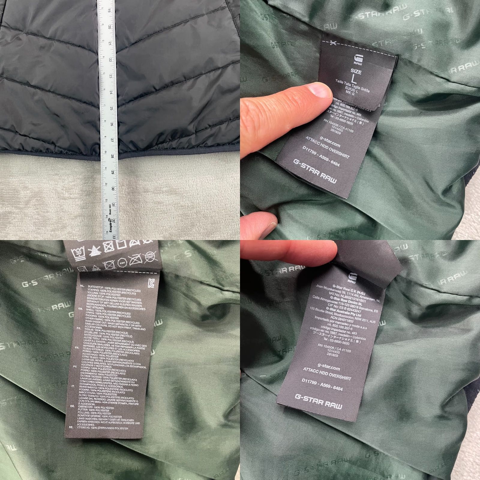 G-Star G-Star Raw Attacc HDD Overshirt Jacket Men Large Black Puffer Hooded Zip Up Jacket Size US L / EU 52-54 / 3 - 8 Thumbnail