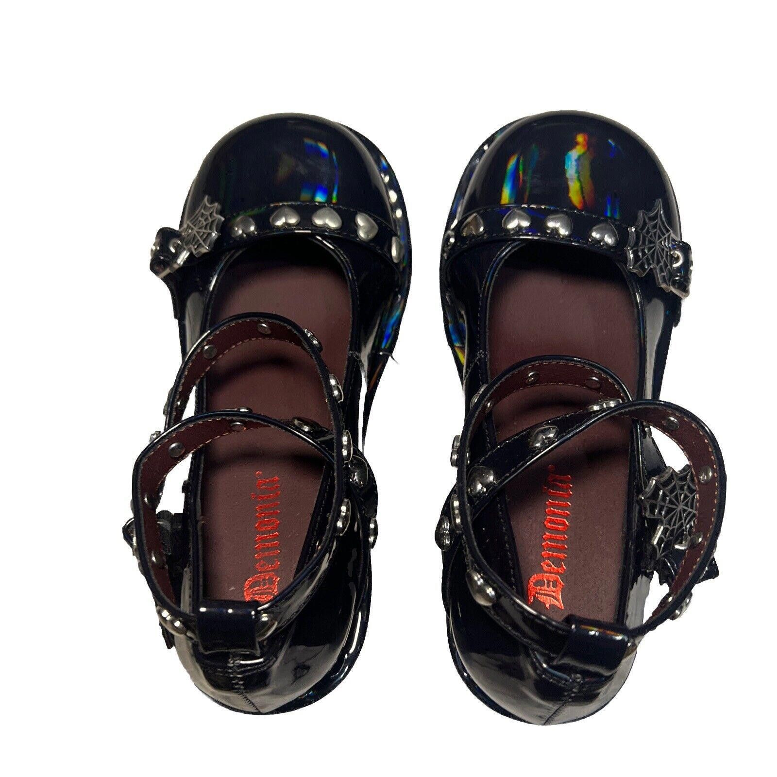 Designer Sz 6 Demonata Cubby 25 Black Holo Platform Mary Jane’s Size US 6 / IT 36 - 8 Thumbnail