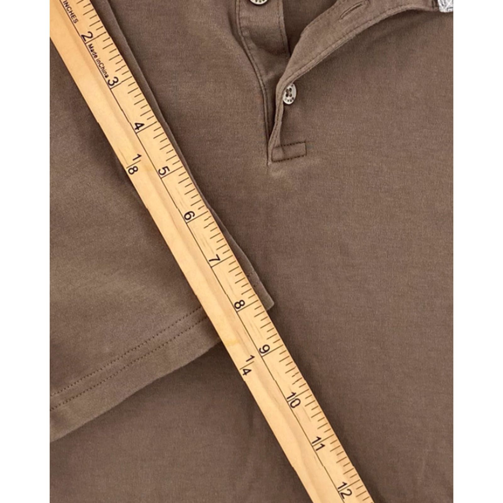 BRAX VINTAGE Brax Polo Shirt Men XL Brown Short Sleeve Button Classic Cotton Travel Size US XL / EU 56 / 4 - 8 Thumbnail