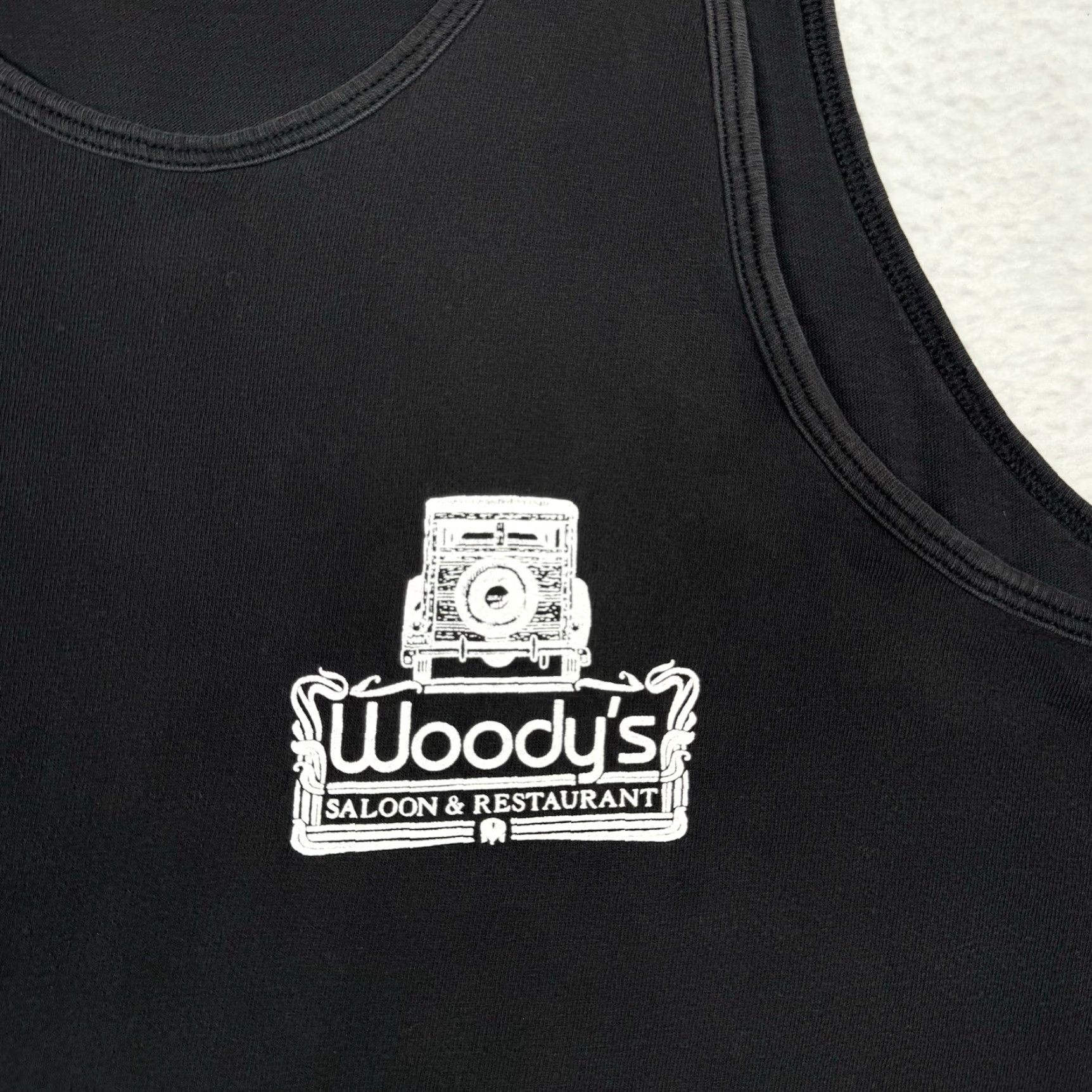 Vintage Vintage 90s Woody's Saloon & Restaurant Men's Large Black Tank Top User: Vintage 90s Woody's Saloon & Restaurant Men's Large Black Tank Top Size US L / EU 52-54 / 3 - 6 Thumbnail