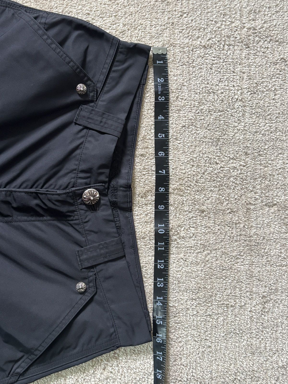 Chrome Hearts CHROME HEARTS | LEATHER CROSS PATCH NYLON CARPENTER PANTS Size US 31 - 20 Thumbnail