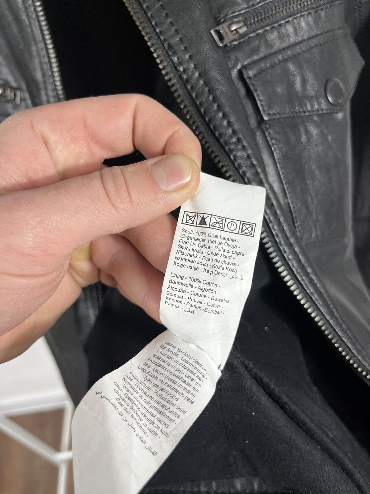 Jack & Jones Jack & Jones Black Goat Leather Biker Jacket Size S Size US S / EU 44-46 / 1 - 11 Thumbnail