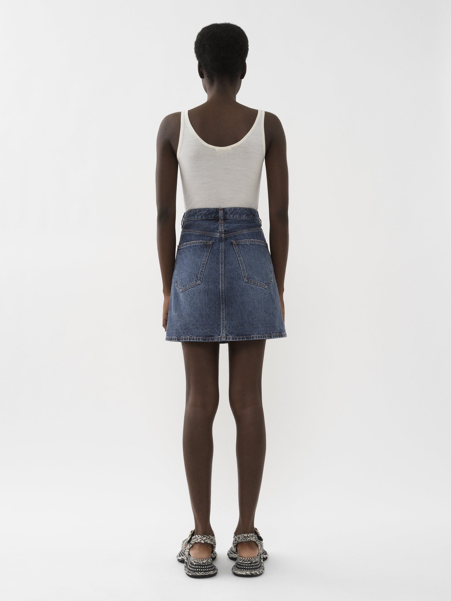 Chloe o1loc1c0425 CHC22 Mini Skirt in Dusky Blue Size 27" / US 4 / IT 40 - 4 Thumbnail