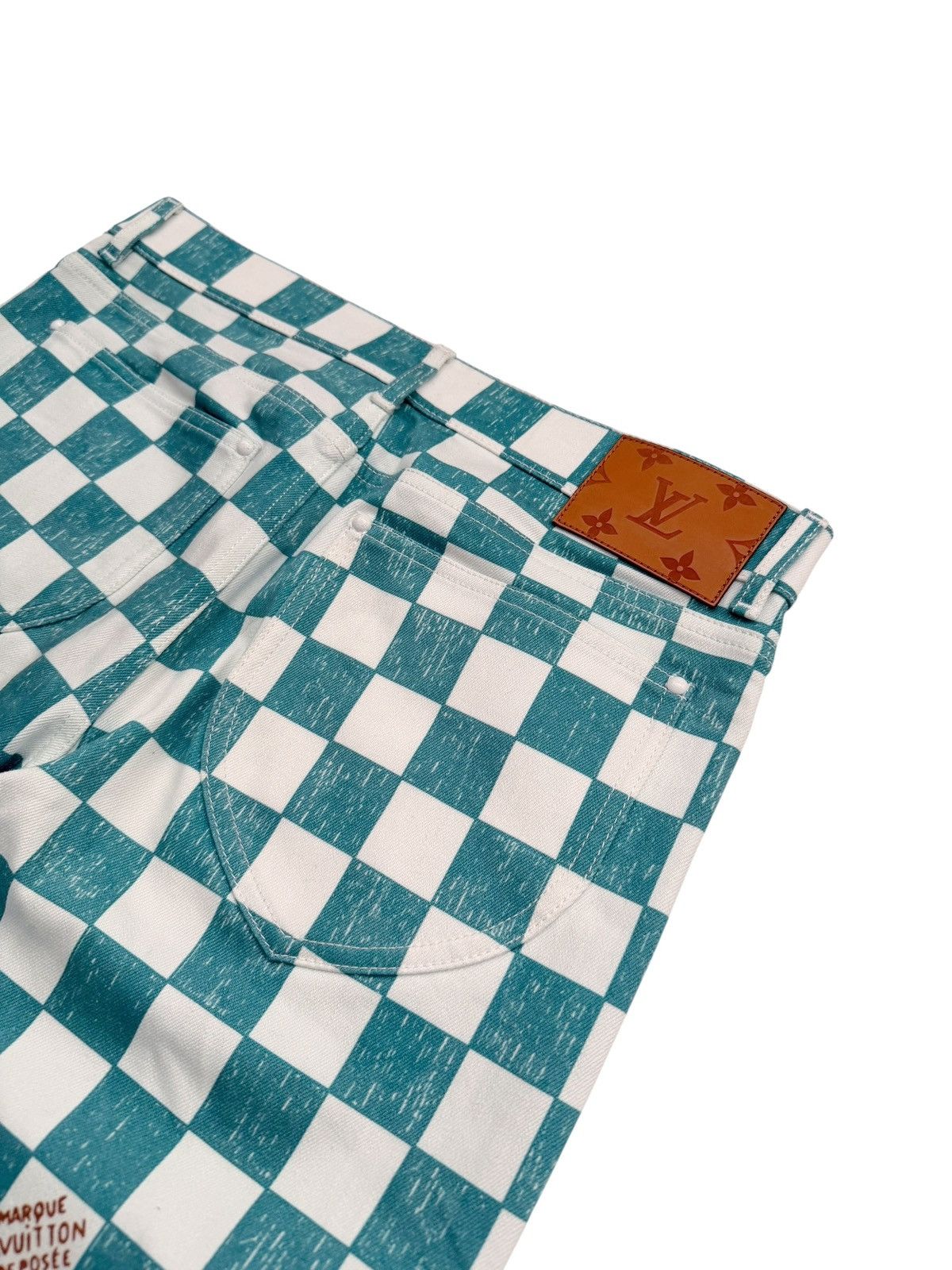 Louis Vuitton LV Checkerboard Scribble Damier Denim Jeans Size US 30 / EU 46 - 7 Thumbnail