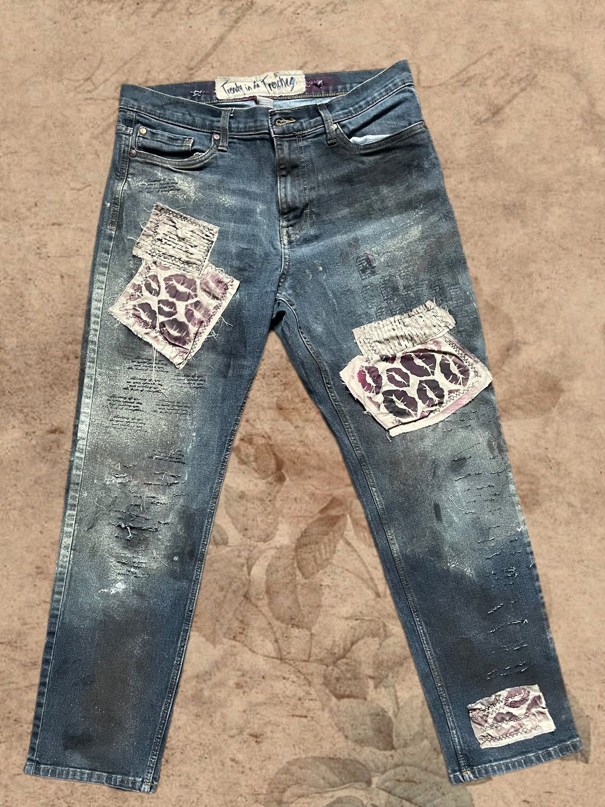 Handmade × Vintage love letter inspired custom denim Size US 32 / EU 48 - 1 Thumbnail