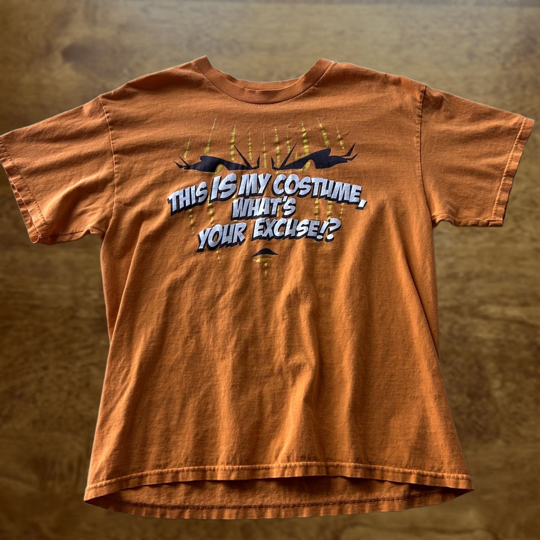 Vintage Y2K This Is My Costume Whats Your Excuse Shirt Mens Medium Orange Halloween Tee Size US M / EU 48-50 / 2 - 1 Thumbnail