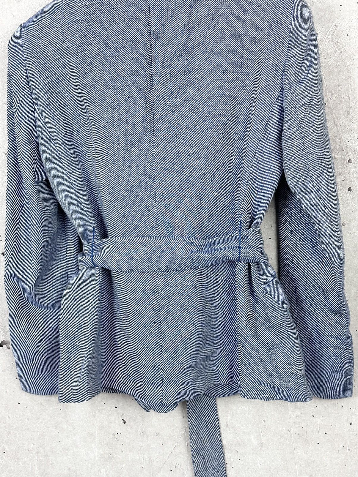 Max Mara Max Mara Linen Made in Italy Blue Blazer Jacket with Belt Size L / US 10 / IT 46 - 9 Thumbnail
