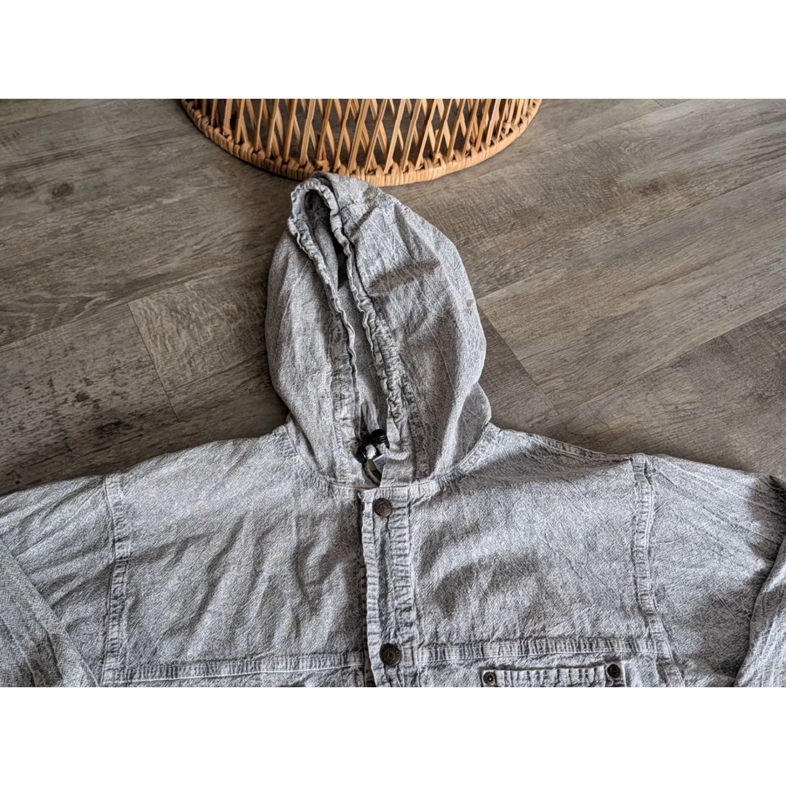 Vintage Vintage Ezze Wear Honey-Komb Hooded Jacket Small Adult Cotton Shrunk Perma Shrunk Size S / US 4 / IT 40 - 3 Thumbnail