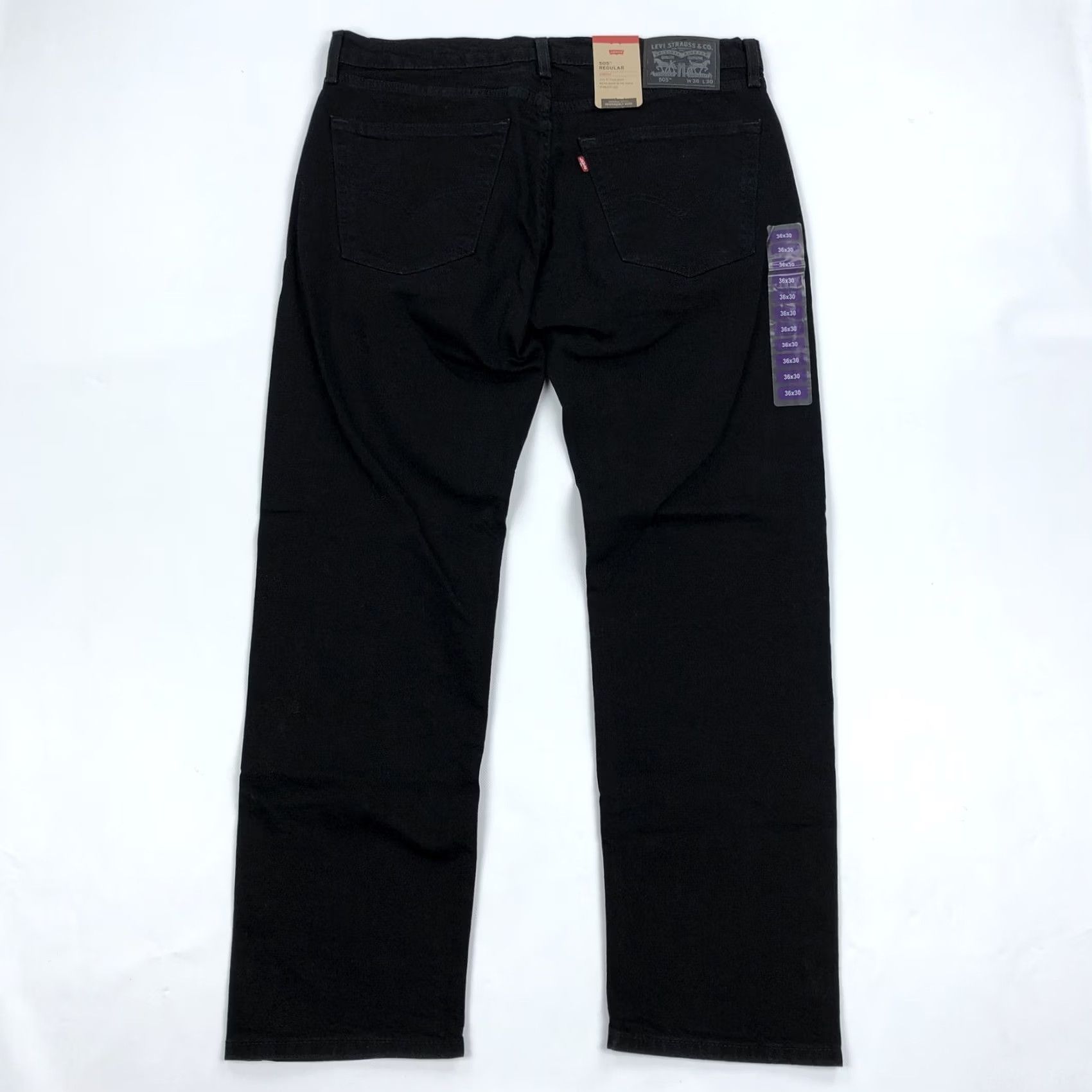 Levi's Levi's 505 Regular Fit Jeans 36x30 Black Denim Straight Leg Men NWT Size US 36 / EU 52 - 5 Thumbnail
