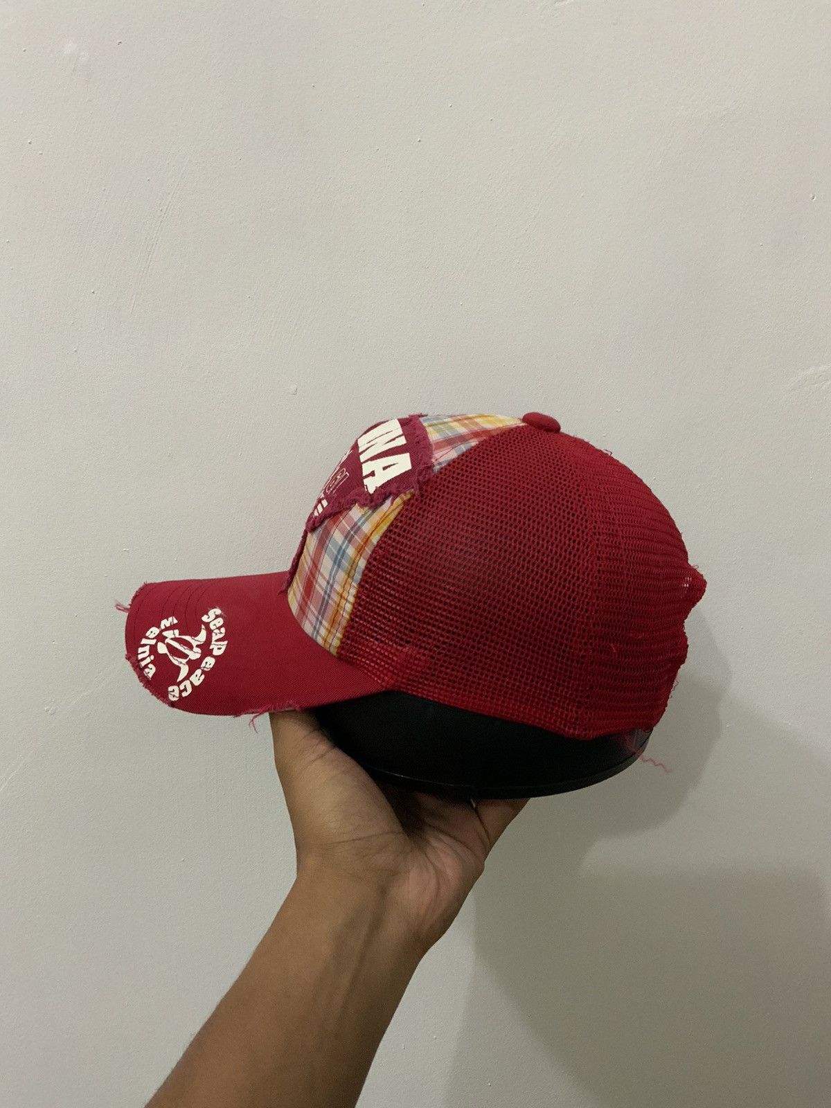 Japanese Brand Welina Surfcity Music Sea Peace Distressed Trucker Hat Size ONE SIZE - 3 Thumbnail