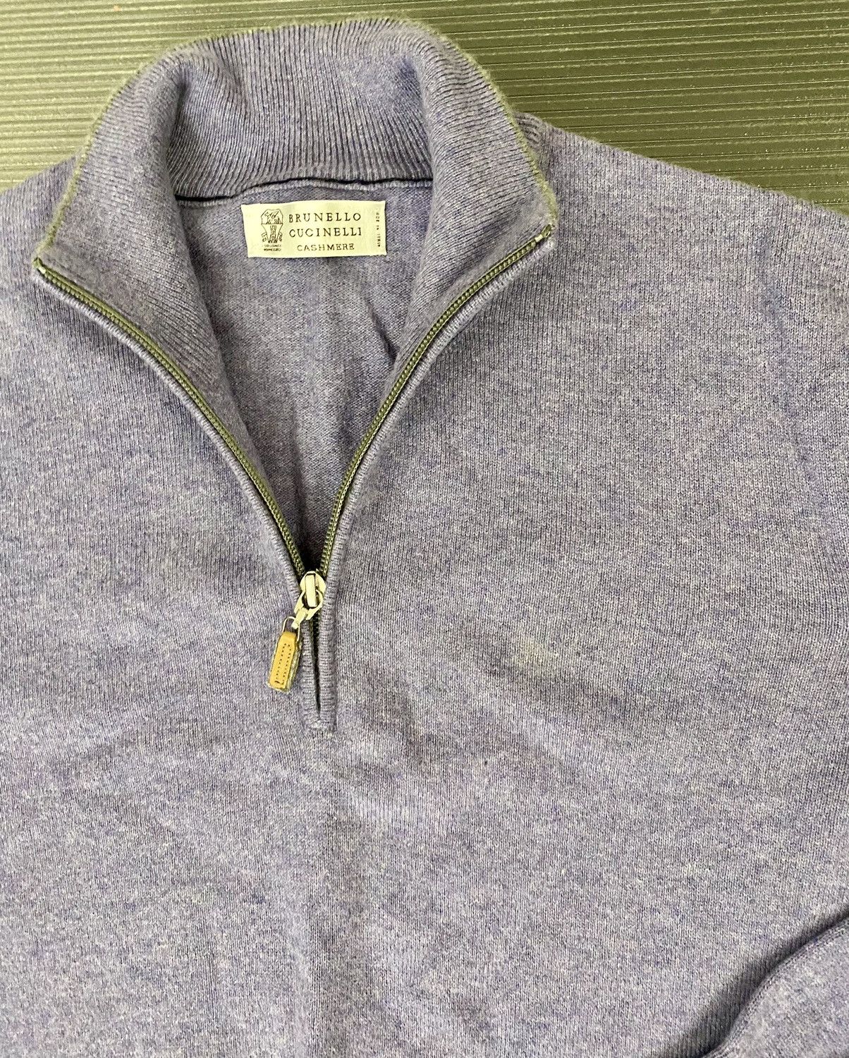 Brunello Cucinelli Brunello Cucinelli 🇮🇹 purple quarter zip cashmere pullover 52 Size US L / EU 52-54 / 3 - 6 Thumbnail