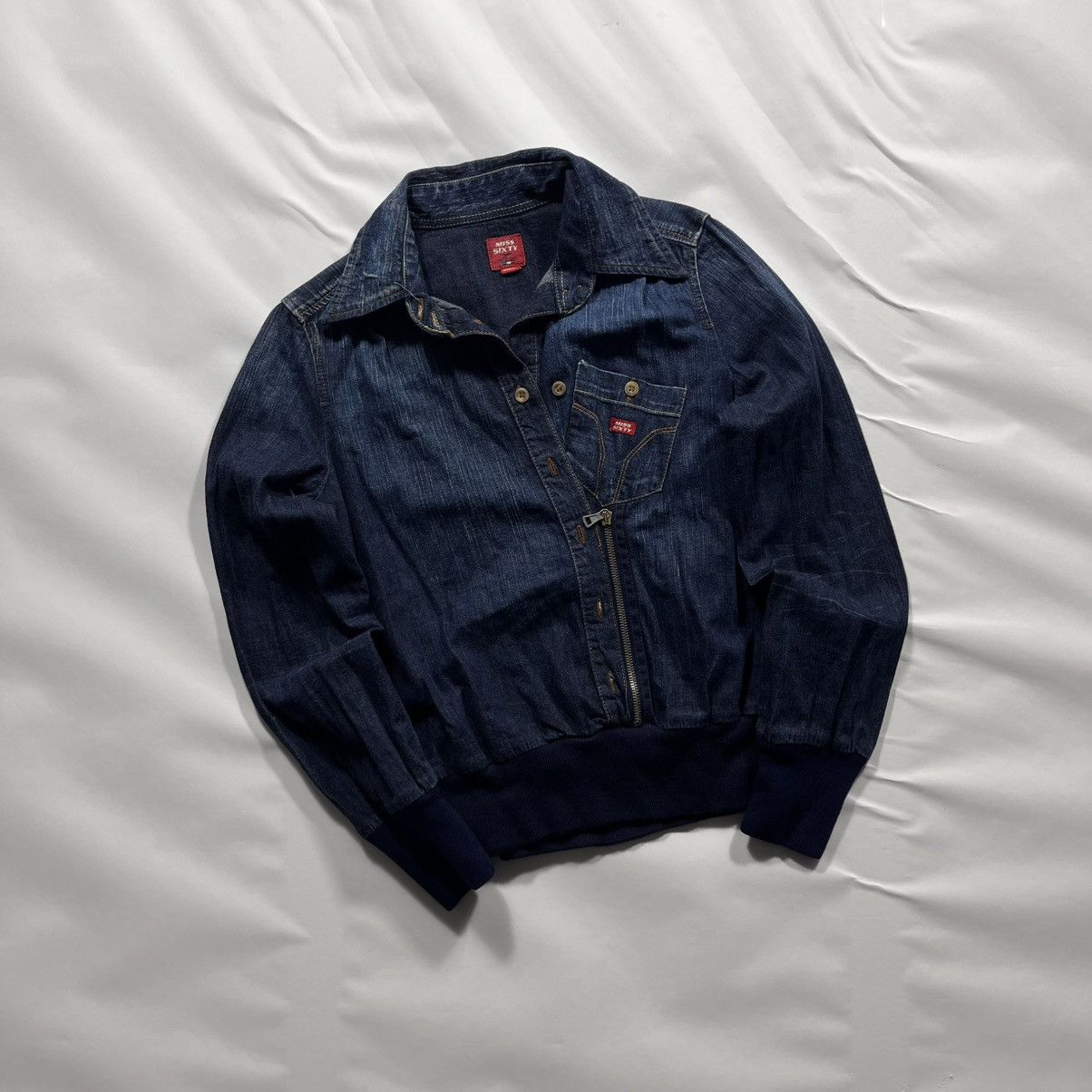 Le Grande Bleu (L.G.B.) Vintage y2k Miss Sixty 60 denim bomber jacket swag drip Size US S / EU 44-46 / 1 - 2 Thumbnail