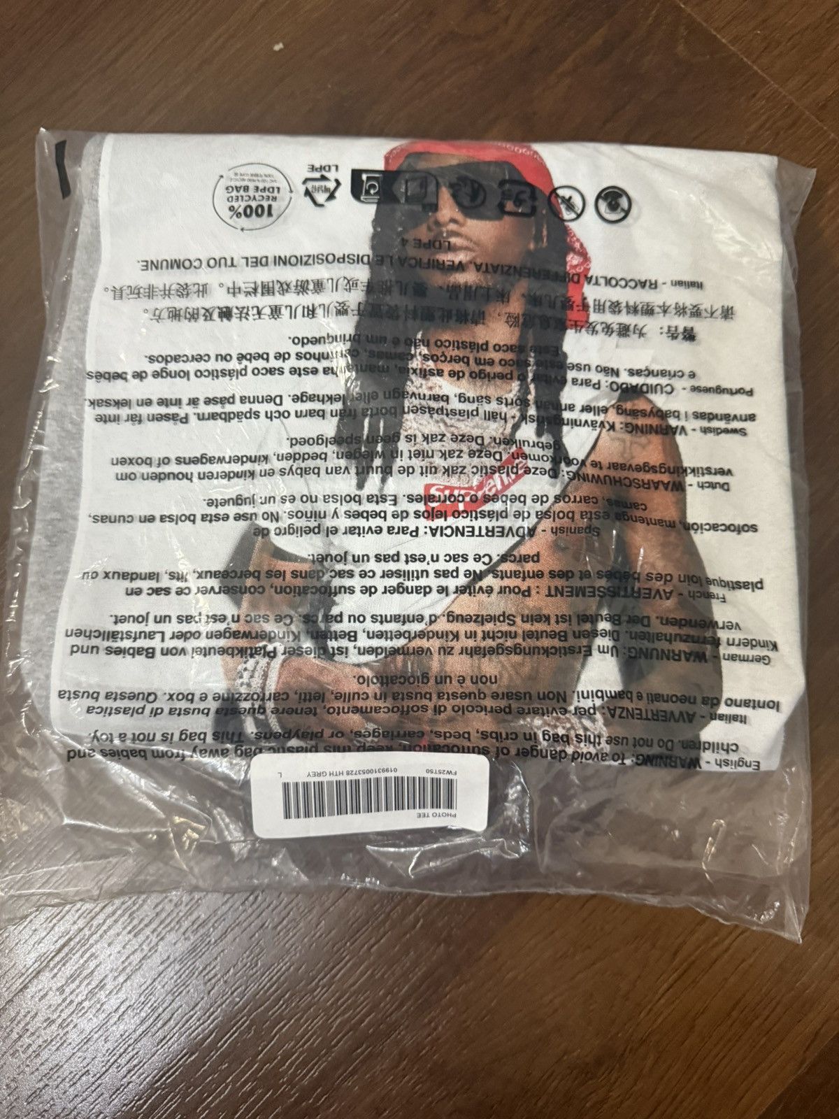 Supreme Supreme Grey Playboi carti photo tee L Size US XL / EU 56 / 4 - 1 Thumbnail