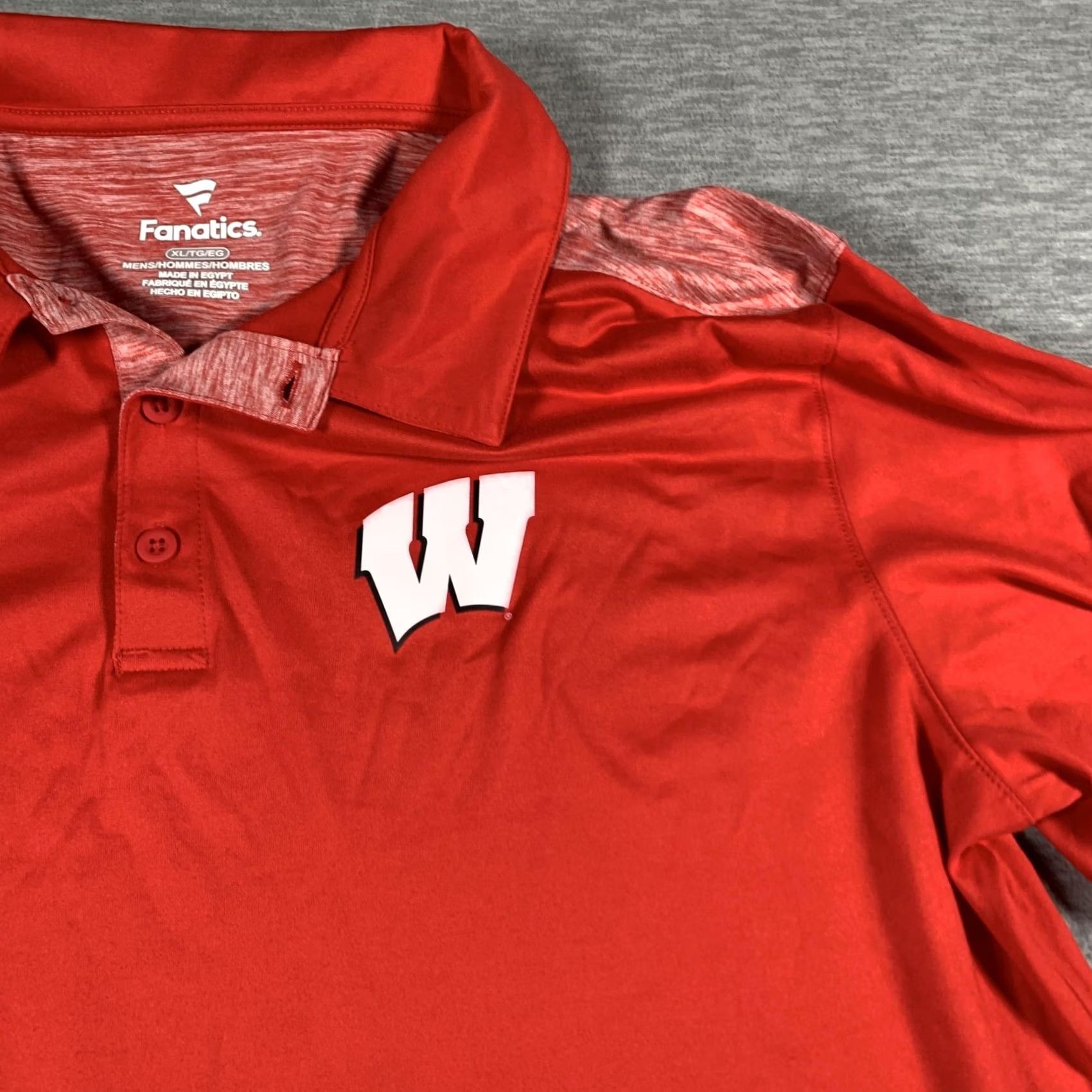 Vintage Wisconsin Badgers Polo Shirt Mens XL Red Fanatics Performance Golf NCAA Logo Size US XL / EU 56 / 4 - 6 Thumbnail