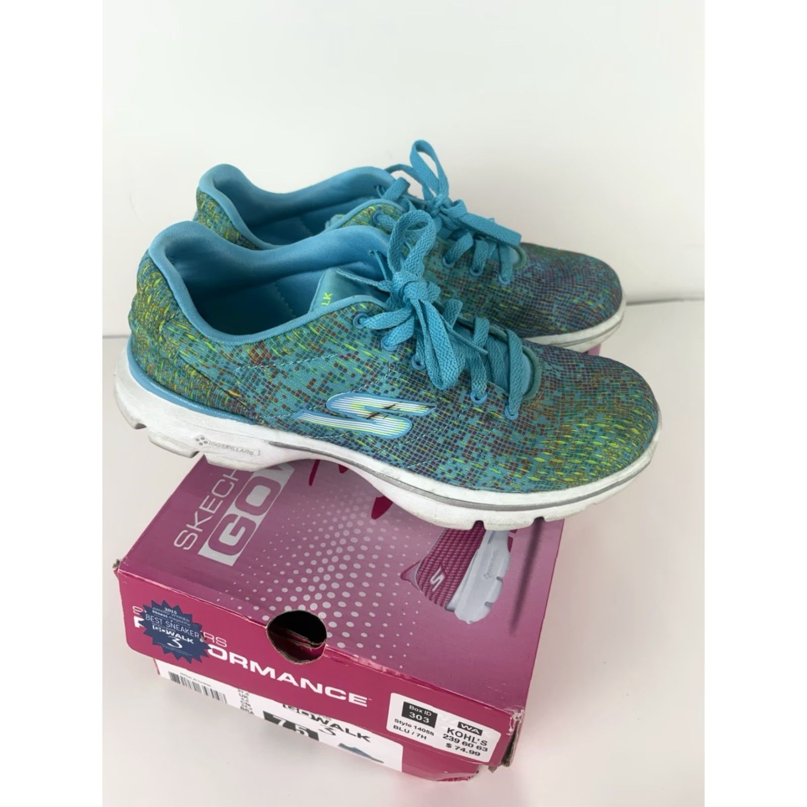 SKECHERS Skechers Go Walk 3 Sneakers Womens 7.5 Lace Up Multicolor Textile Upper Low Top Footwear Casual Walking Size US 8 / IT 38 - 3 Thumbnail