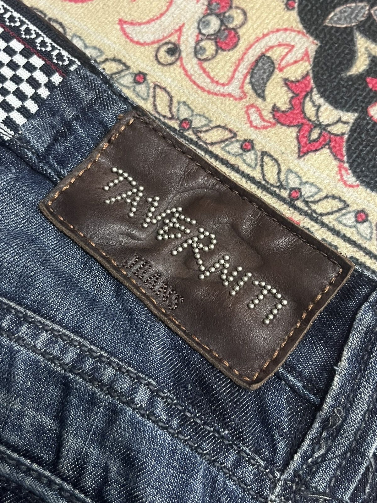 Ben Taverniti Unravel Project Vintage Ben Tavernity Velvet Side Panel Distressed Blue Jean Size US 28 / EU 44 - 8 Thumbnail
