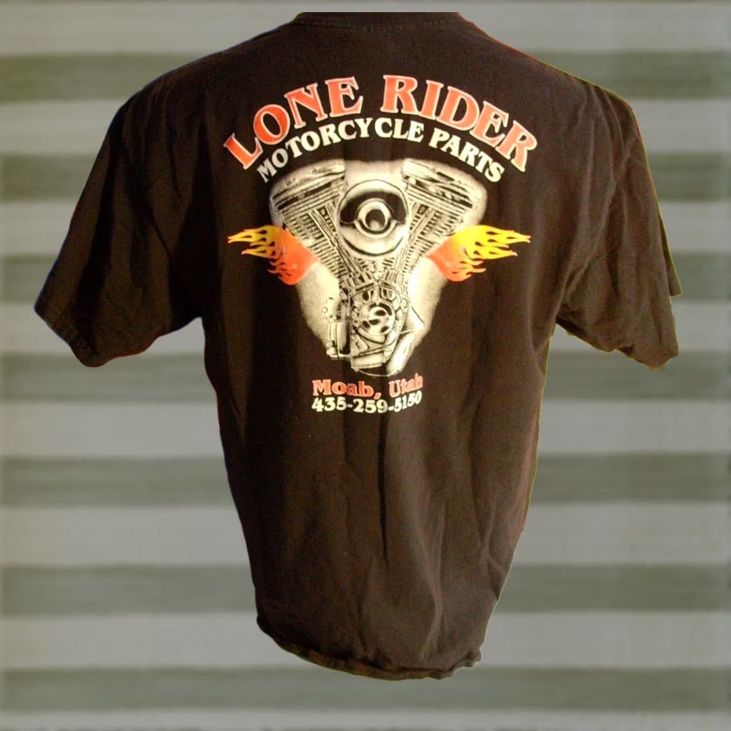 Delta LONE RIDER MOTORCYCLE Parts Shirt 2XL Moab Utah PANHEAD KNUCKLEHEAD t Men's Size US XXL / EU 58 / 5 - 1 Thumbnail