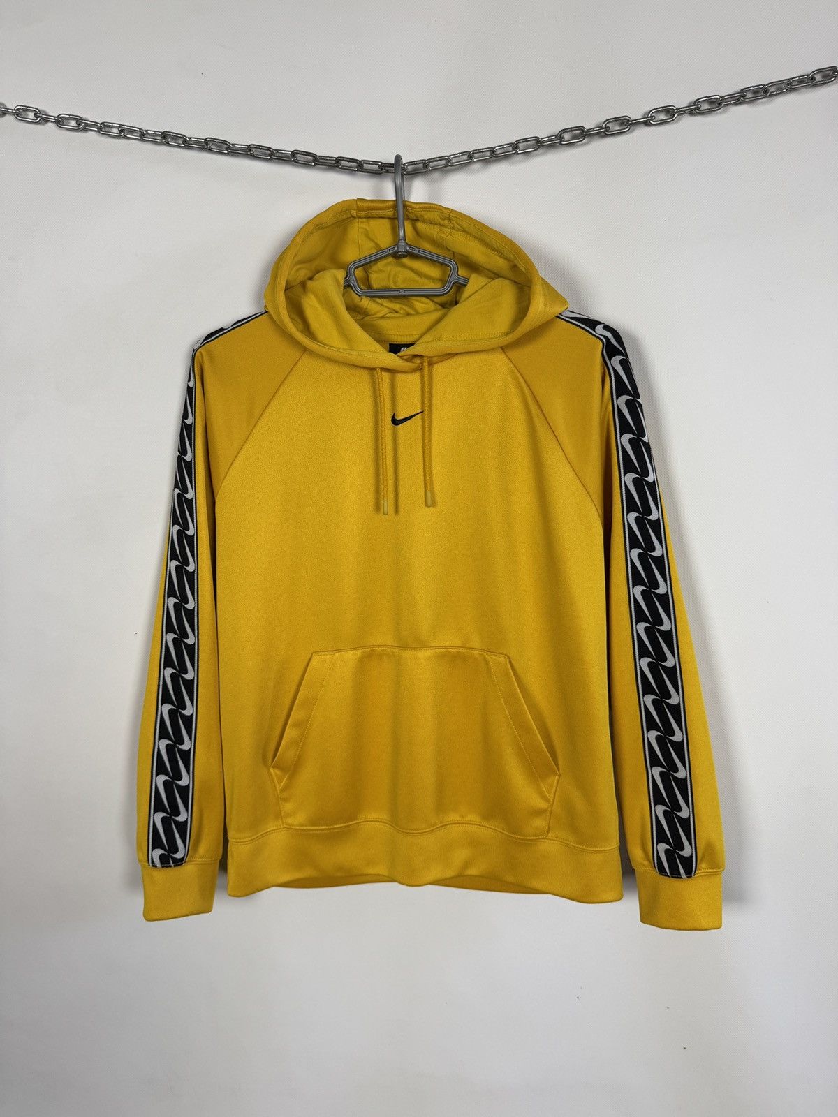 Nike Nike Tape Poly Over The Head Hoodie Swoosh Logo Yellow Small Size S / US 4 / IT 40 - 1 Thumbnail