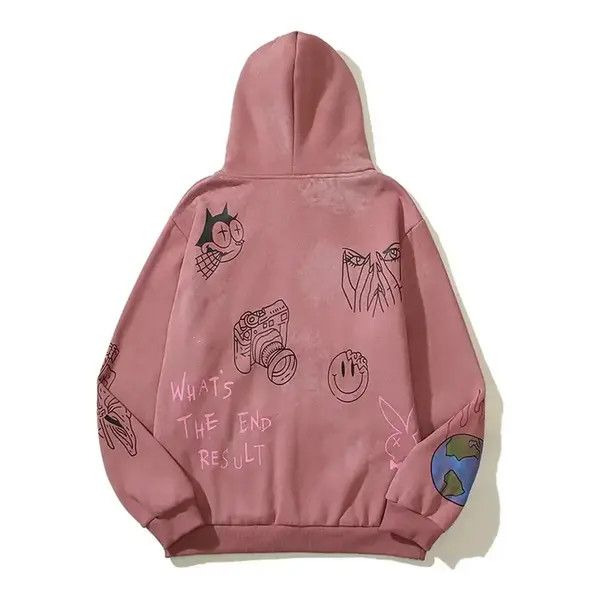 VIBE Hip Hop Graffiti Print Loose Casual XL Hooded Sweatshirt Size US XL / EU 56 / 4 - 2 Thumbnail