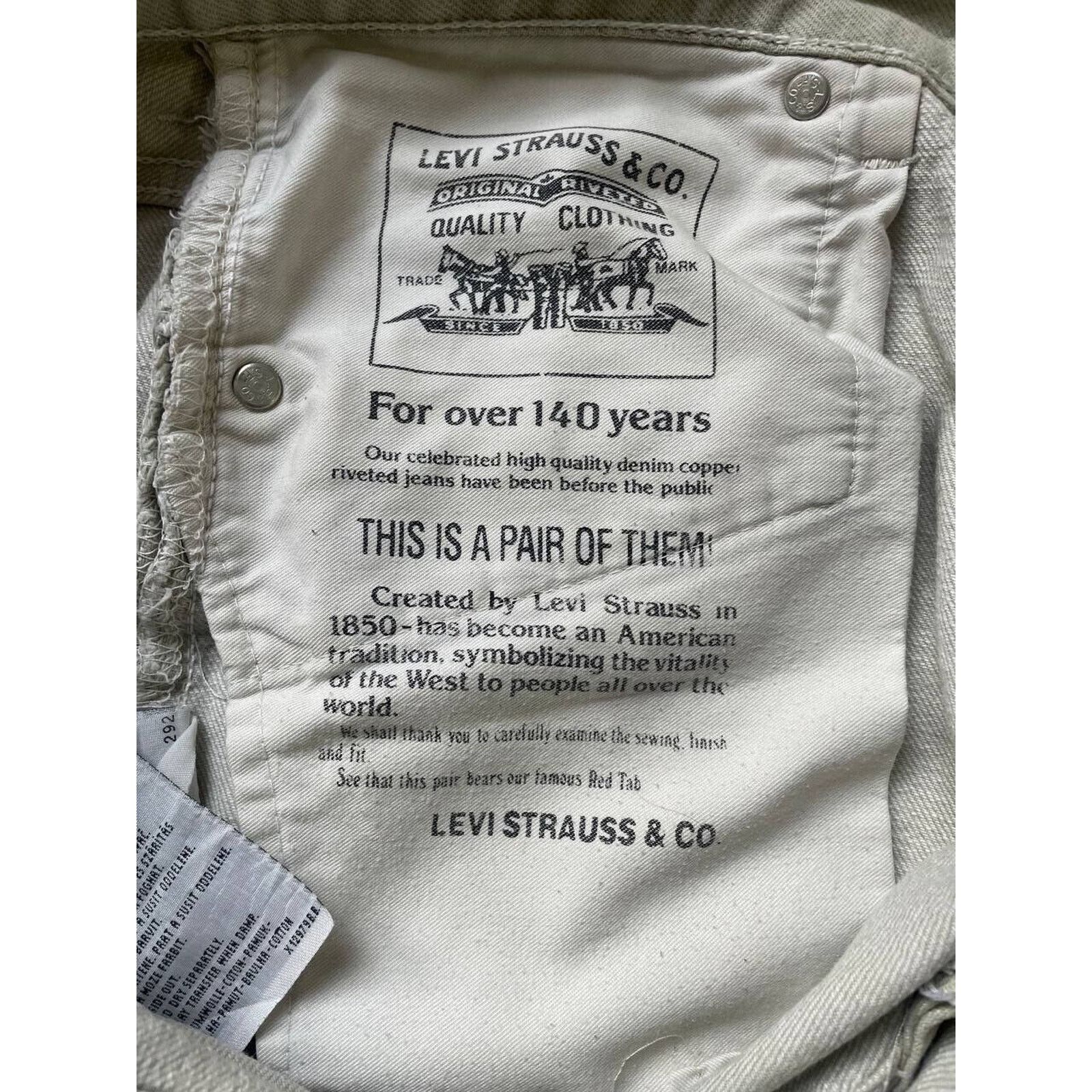 Levi's × Vintage Vintage Levi’s Light Green Straight-Leg Jeans Cotton Denim Size US 33 - 6 Thumbnail