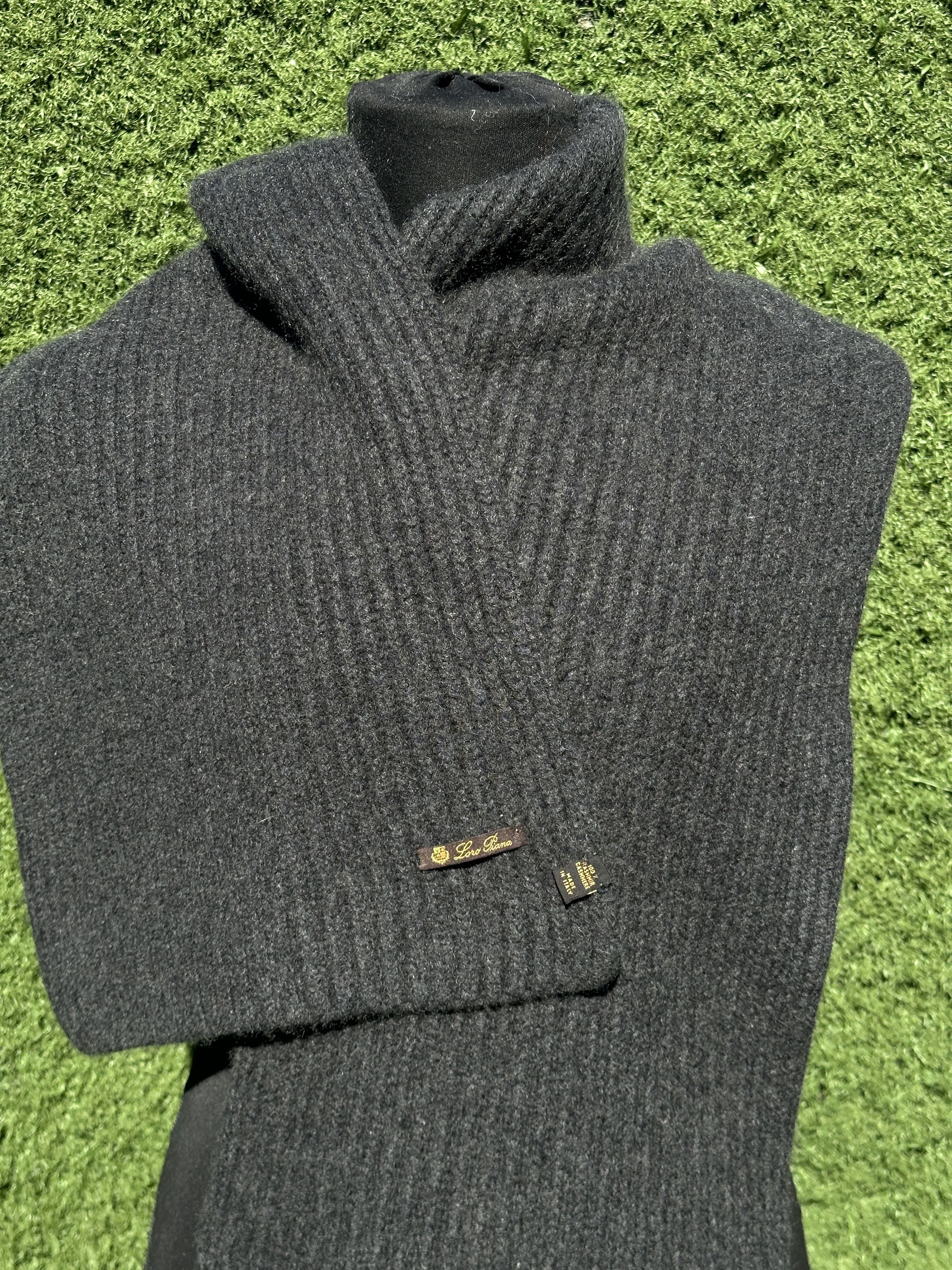 Loro Piana Luxury Loro Piana 100% Cashmere Rib Knit Scarf 140x30 Cm Size ONE SIZE - 5 Thumbnail