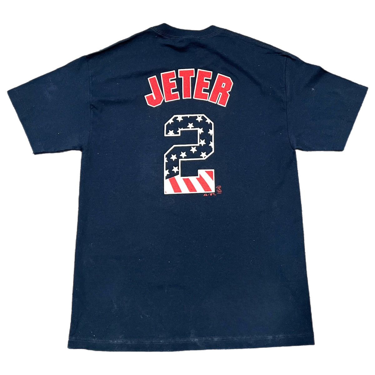 MLB × Vintage Vintage Y2K Majestic Athletics Yankees Derek Jeter T-Shirt Size US L / EU 52-54 / 3 - 3 Thumbnail