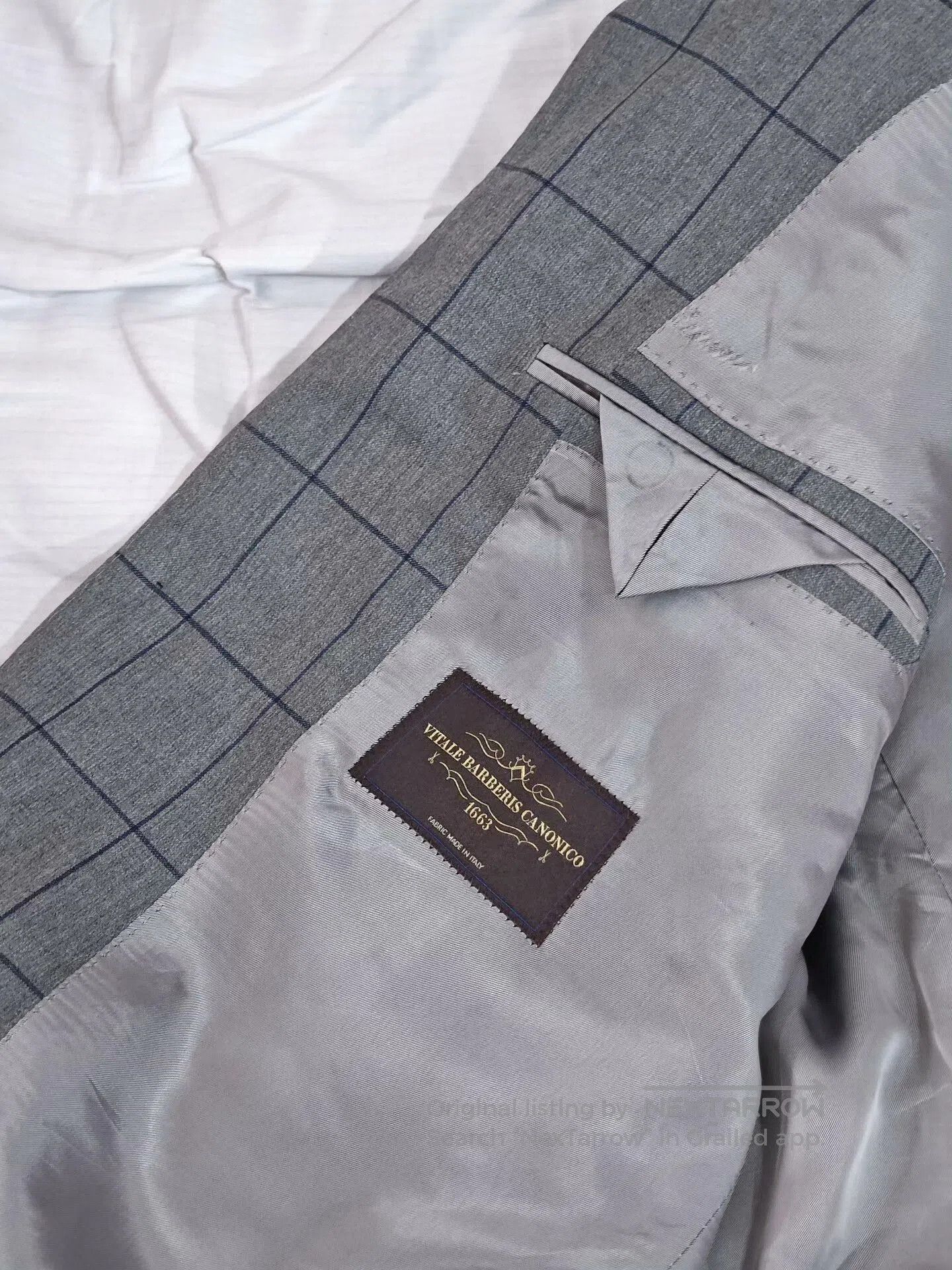 Japanese Brand Custom Italian Wool Suit with Blue Check. Size US M / EU 48-50 / 2 - 6 Thumbnail