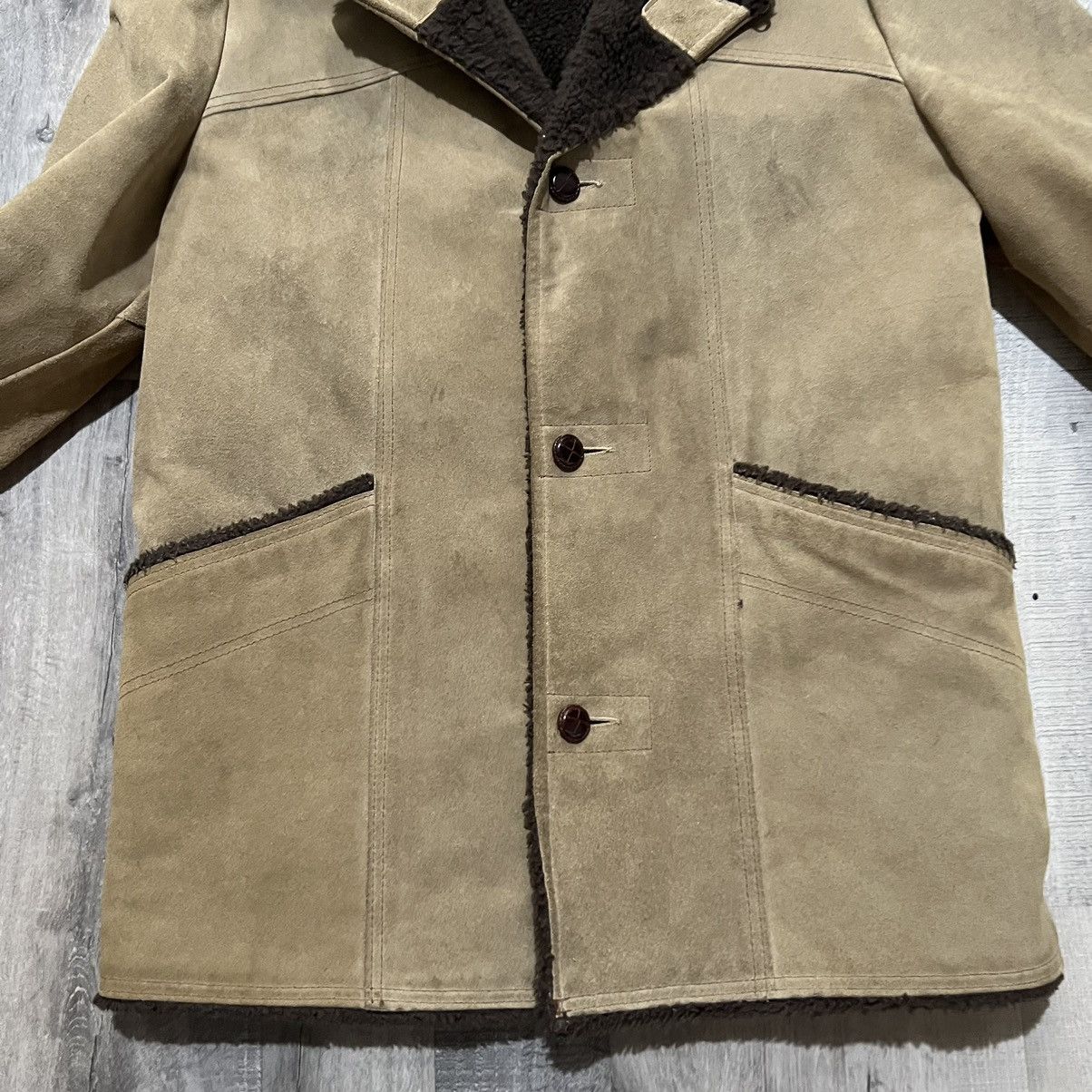 JCPenney × Vintage VTG Penneys Towncraft Beige Suede Leather Western Jacket Size US L / EU 52-54 / 3 - 4 Thumbnail