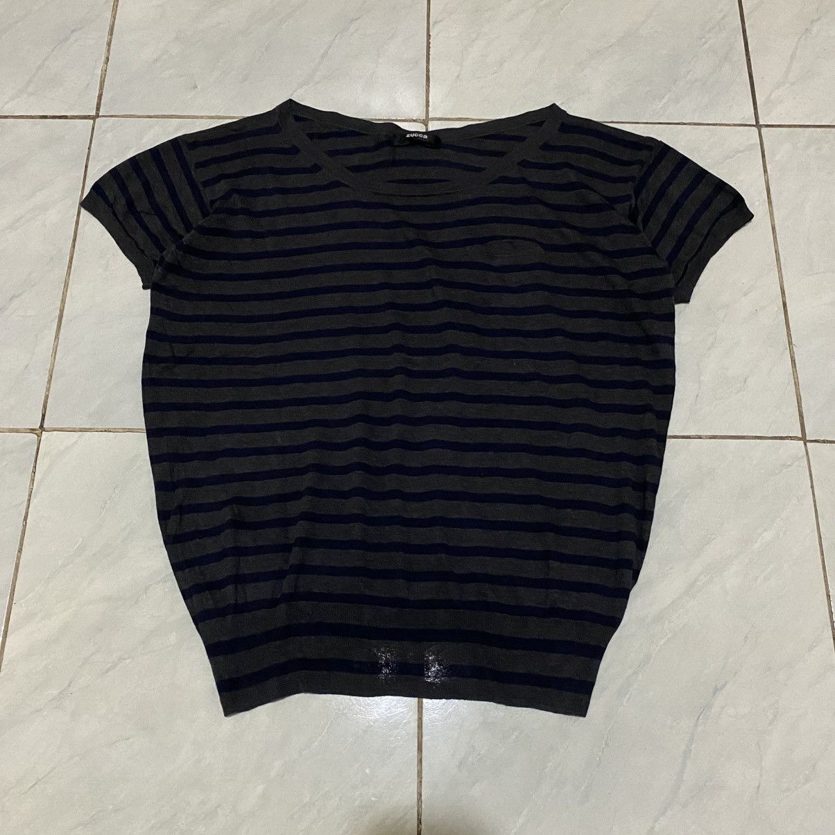 Zucca Zucca by Issey Miyake Pocket Stripe Pleated Knit Tee Size M / US 6-8 / IT 42-44 - 4 Thumbnail