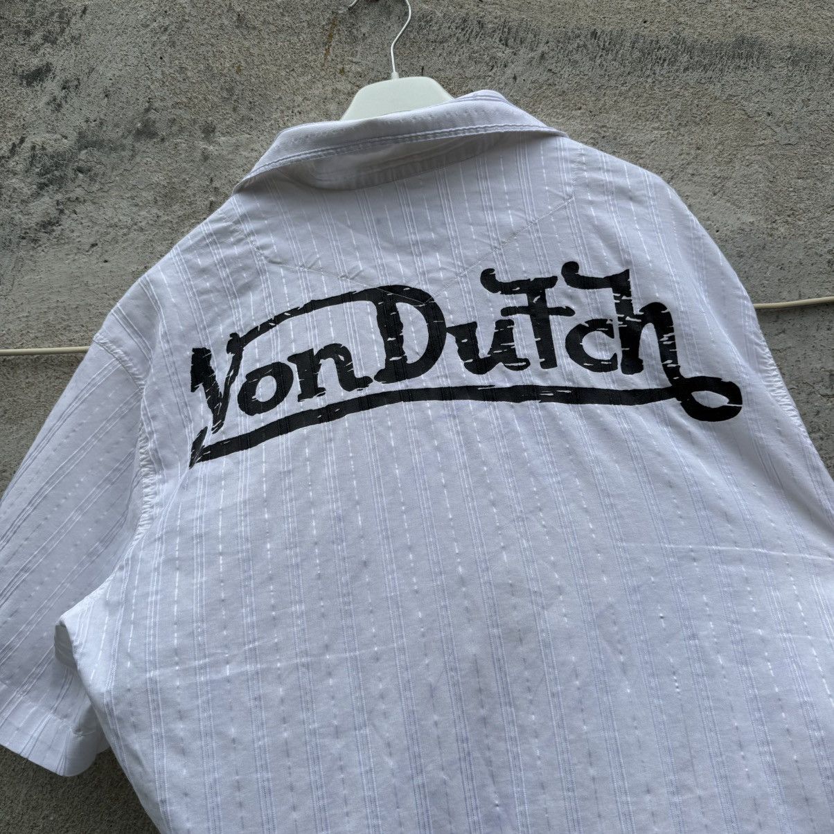 Von Dutch Vintage Von Dutch Logo Seersucker Shirt y2k swag drip boxy Size US L / EU 52-54 / 3 - 3 Thumbnail
