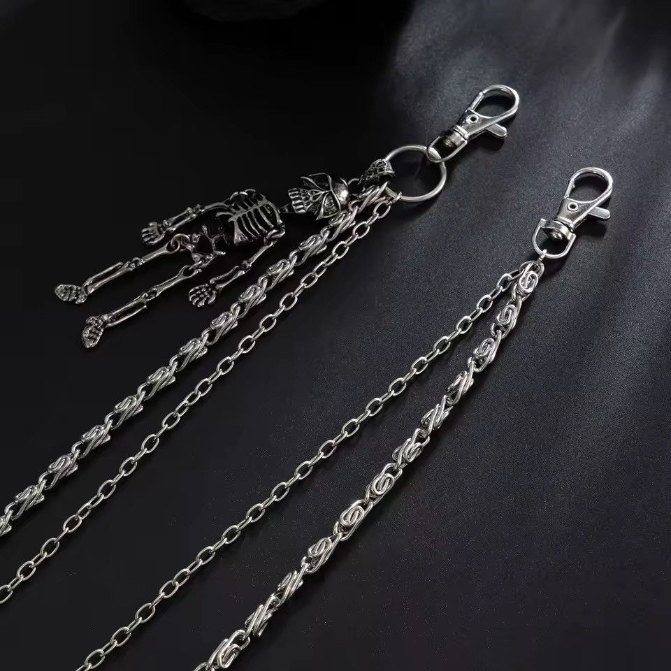 Other Skull Gothic Punk Skeleton Key Chain Pants Chain Size ONE SIZE - 5 Thumbnail
