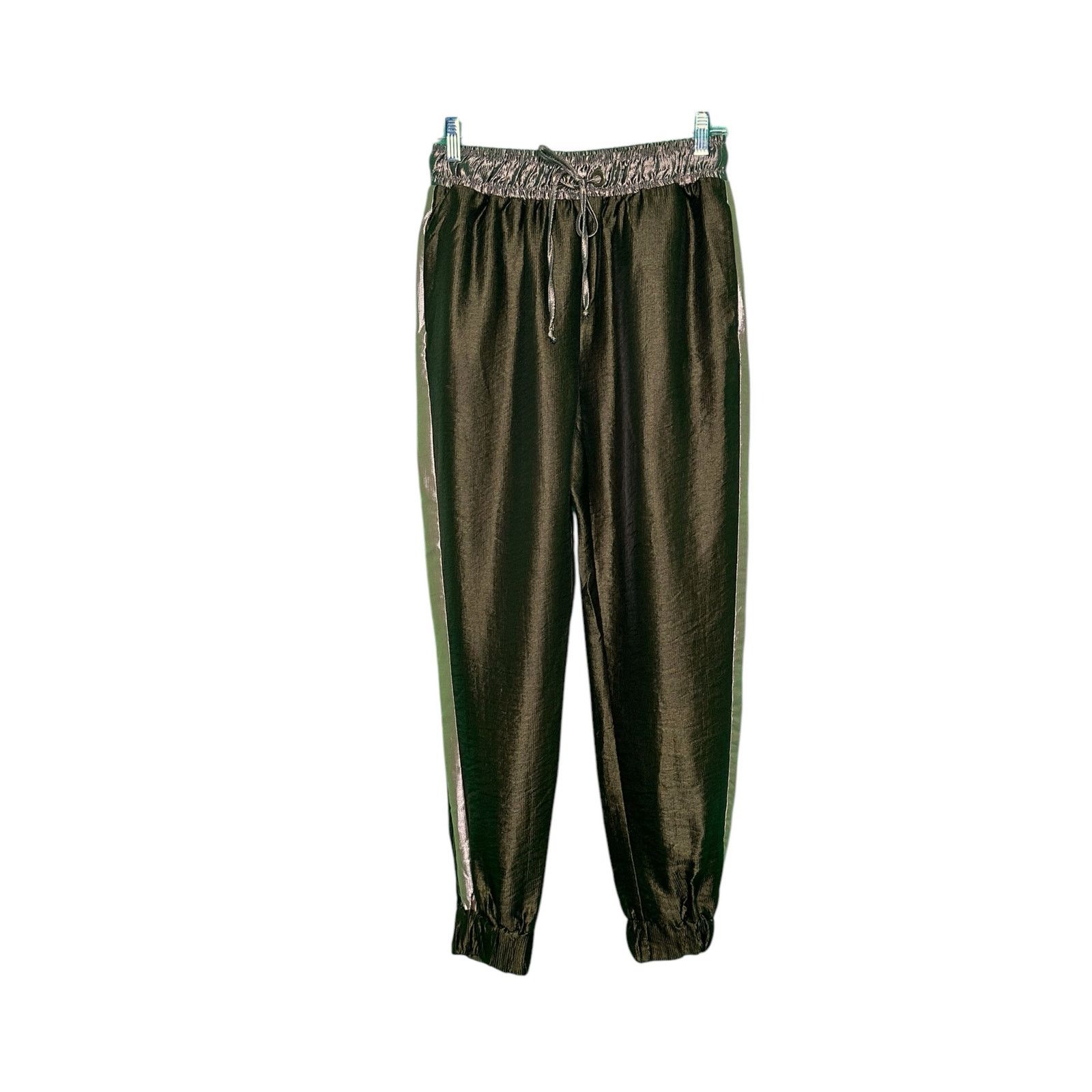Zara Zara gold green satin effect pull on cuffed pants size Small Size 27" / US 4 / IT 40 - 9 Thumbnail