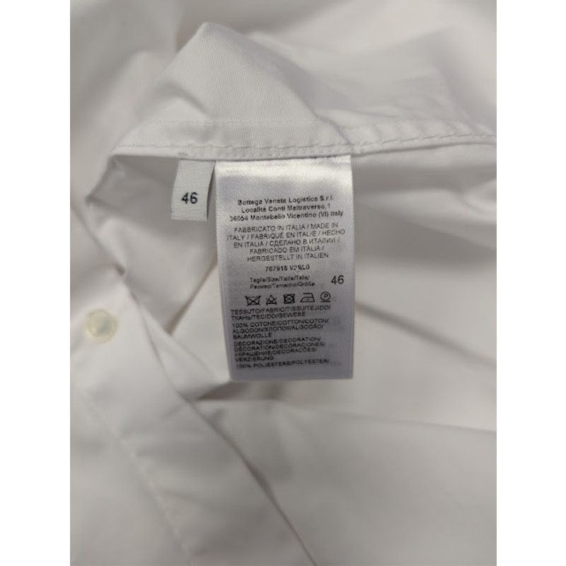 Bottega Veneta o1rshd1 Compact Cotton Canvas Shirt in White Size US S / EU 44-46 / 1 - 16 Thumbnail