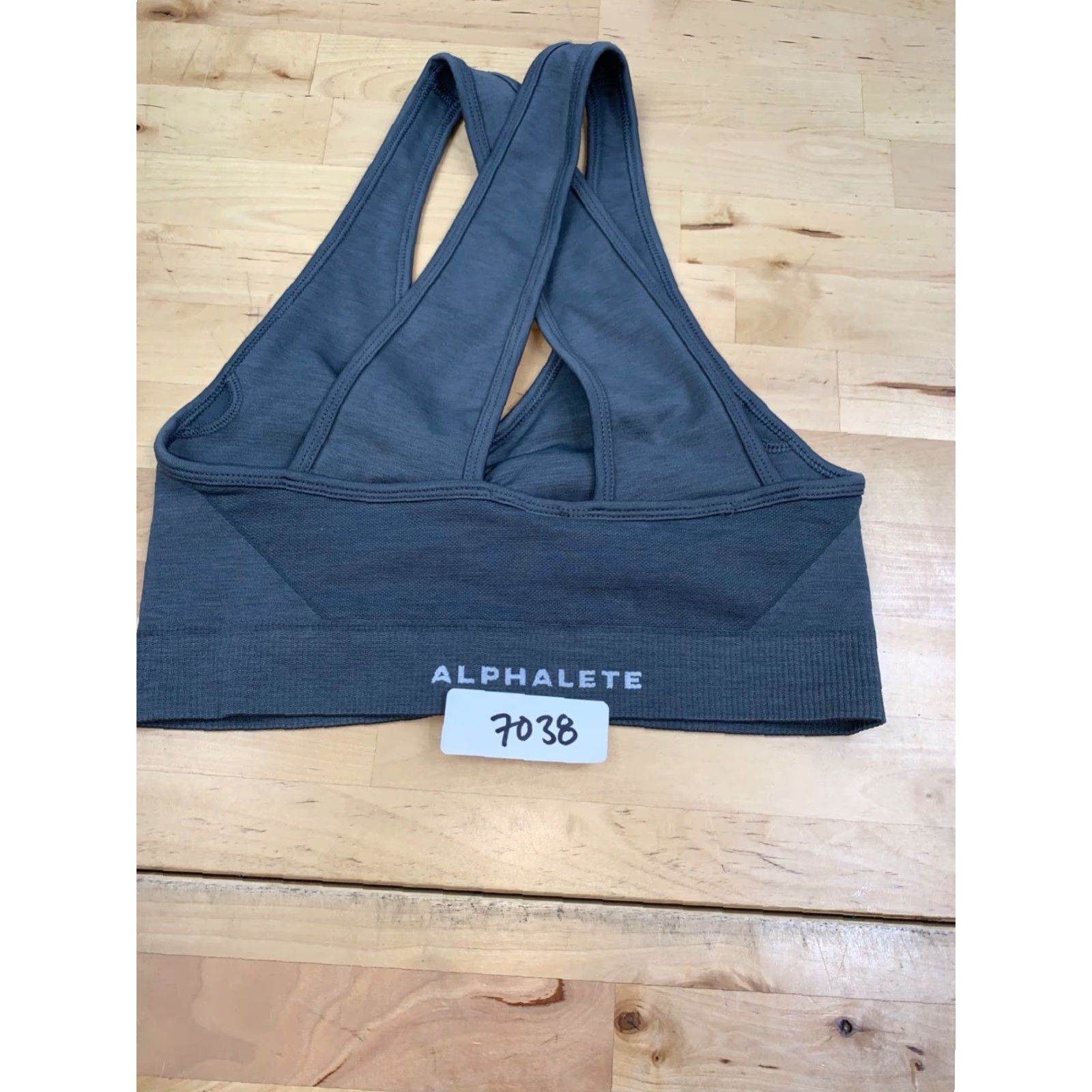 Vintage Alphalete RacERback Sports Bra Small Gray Activewear Gym Training Size ONE SIZE - 2 Thumbnail