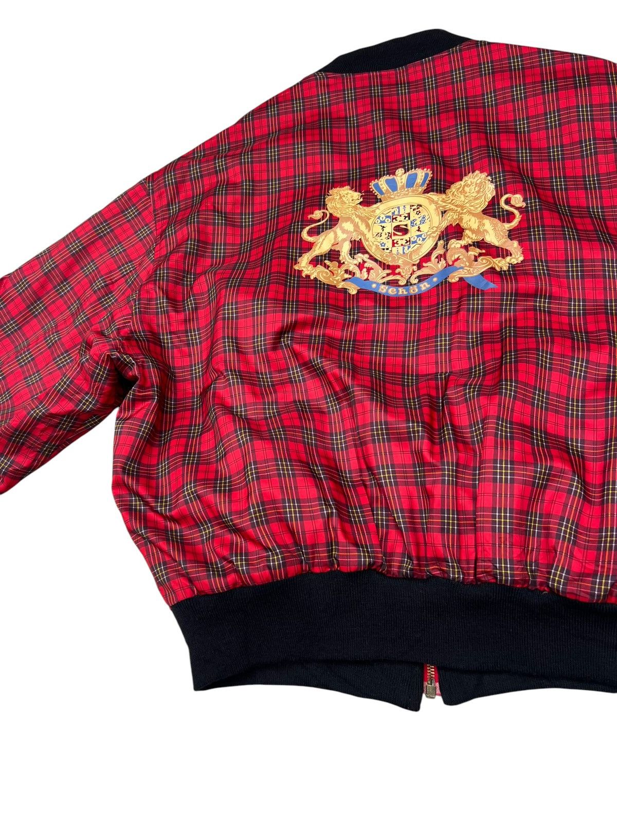 Mila Schon Vintage 80s 90s Mila Schon Red Tartan Bomber Jacket Size US XL / EU 56 / 4 - 6 Thumbnail