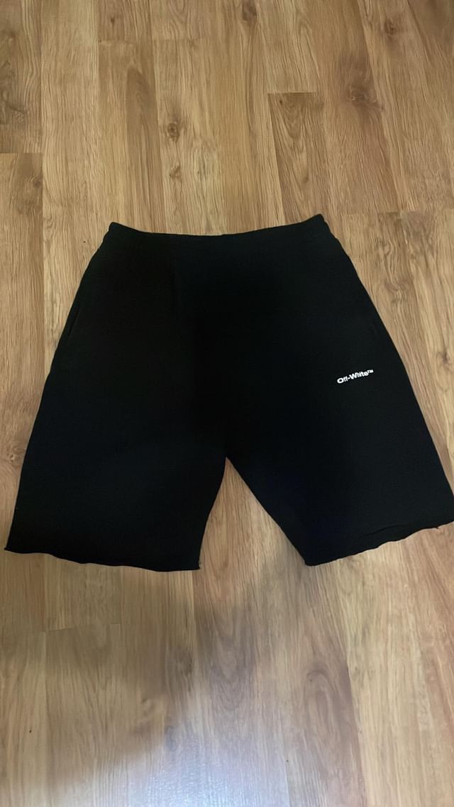 Image of Off White Off-White Street Style Logo Shorts in Black, Men's (Size 36)