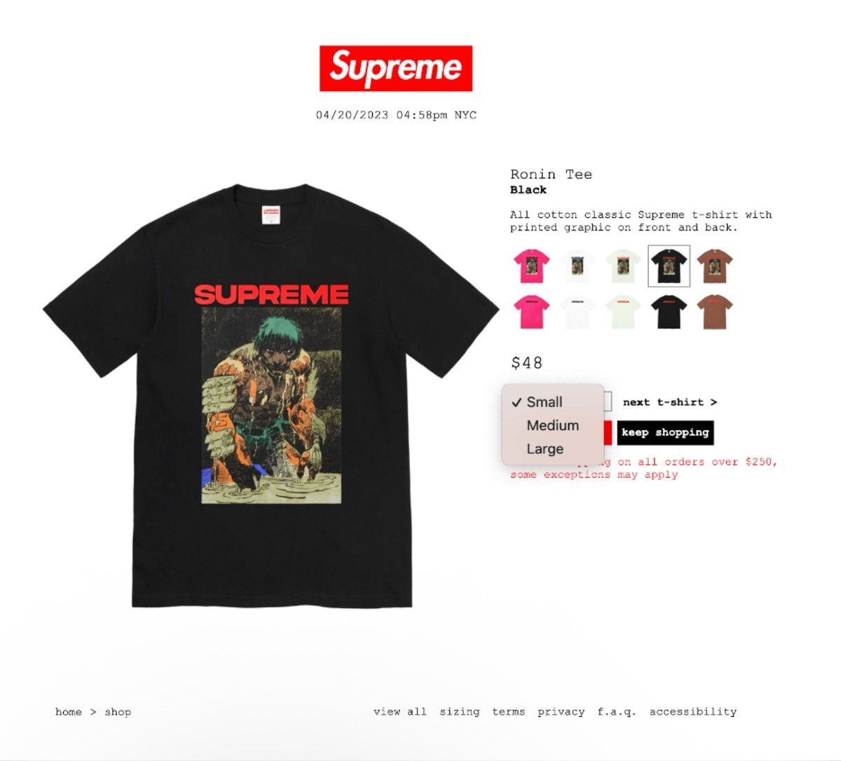Supreme Ronin Tee SS23