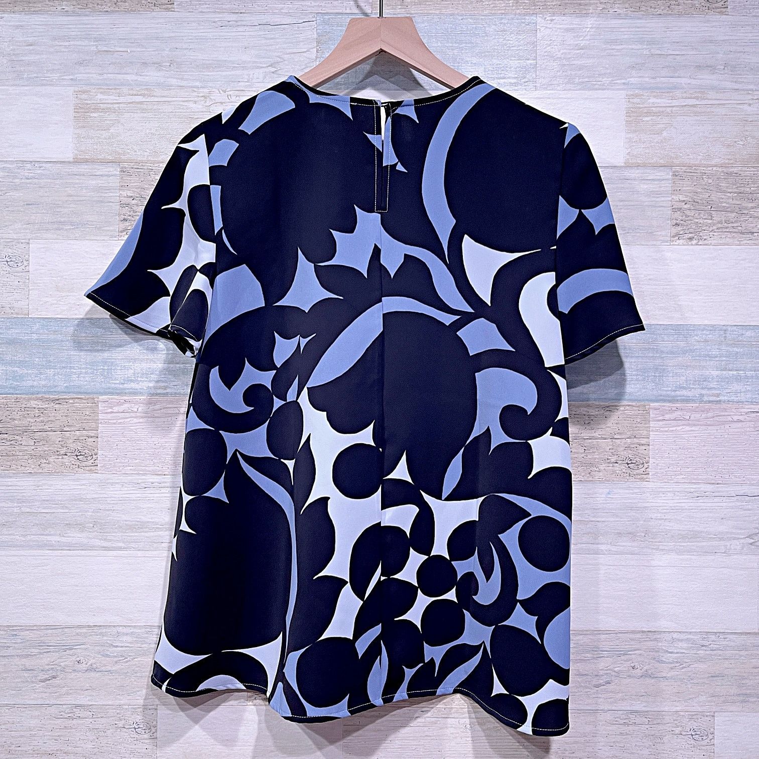 Ann Taylor ANN TAYLOR Bold Floral Print Blouse Blue Black Womens Small Size S / US 4 / IT 40 - 5 Thumbnail