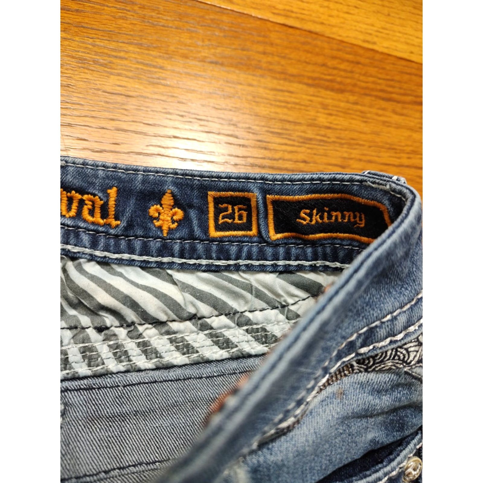 Vintage VINTAGE Rock Revival Allie Skinny Womens 26 X 29 Inseam Denim Distressed Blue Jeans Size 26" / US 2 / IT 38 - 7 Thumbnail